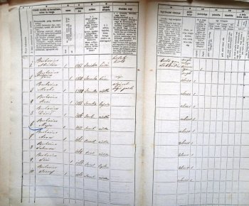 Sčítacie hárky z roku 1869